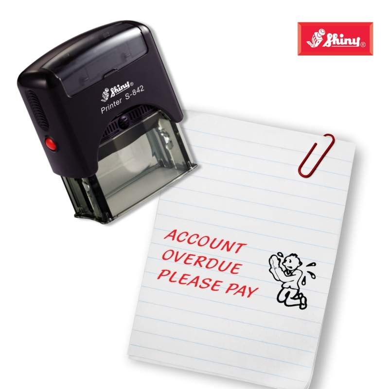 Shiny 38x14mm Stock Stamp - Account Overdue Please Pay