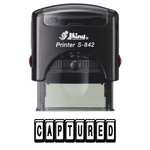 Shiny 38x14mm Stock Stamp - CAPTURED