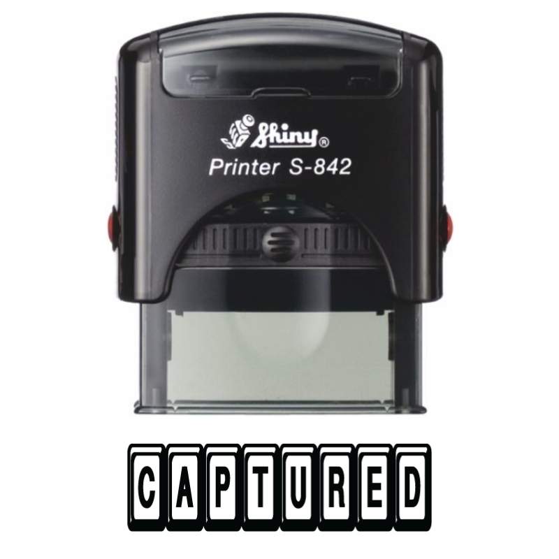 Shiny 38x14mm Stock Stamp - CAPTURED