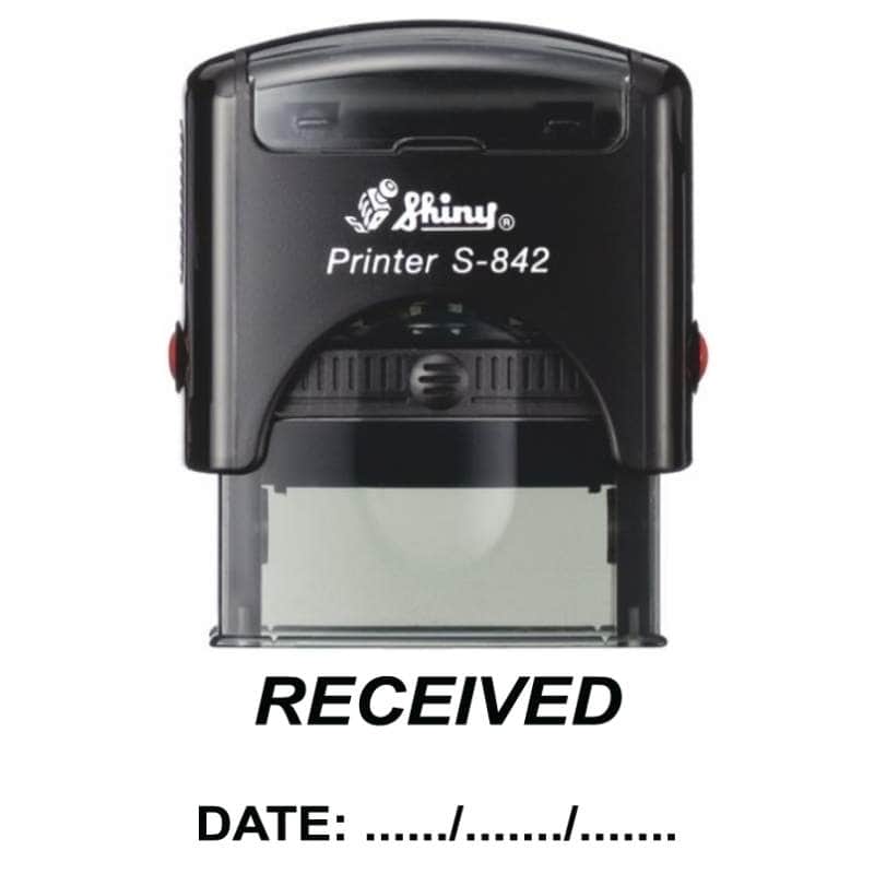 Shiny 38x14mm Stock Stamp - Received Date Space