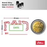 Shiny S-826 Stock Dater Stamp Paid By