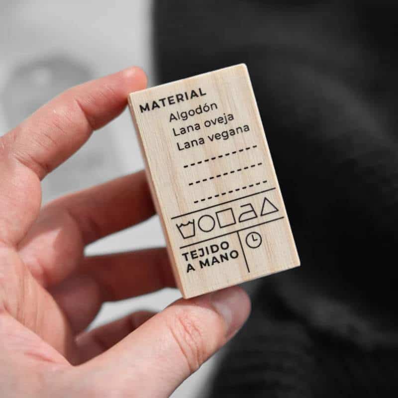 Wooden Hand Stamp on clothing