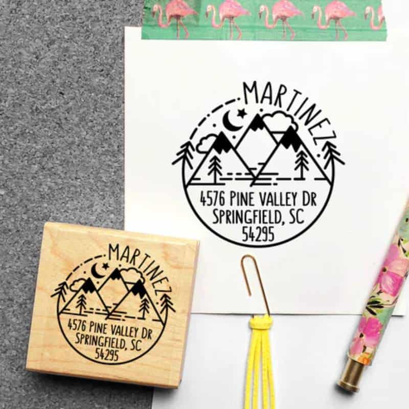 Wooden Hand Stamp on paper