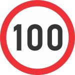 SPEED LIMIT ROAD SIGN (R201) 10 TO 100KM