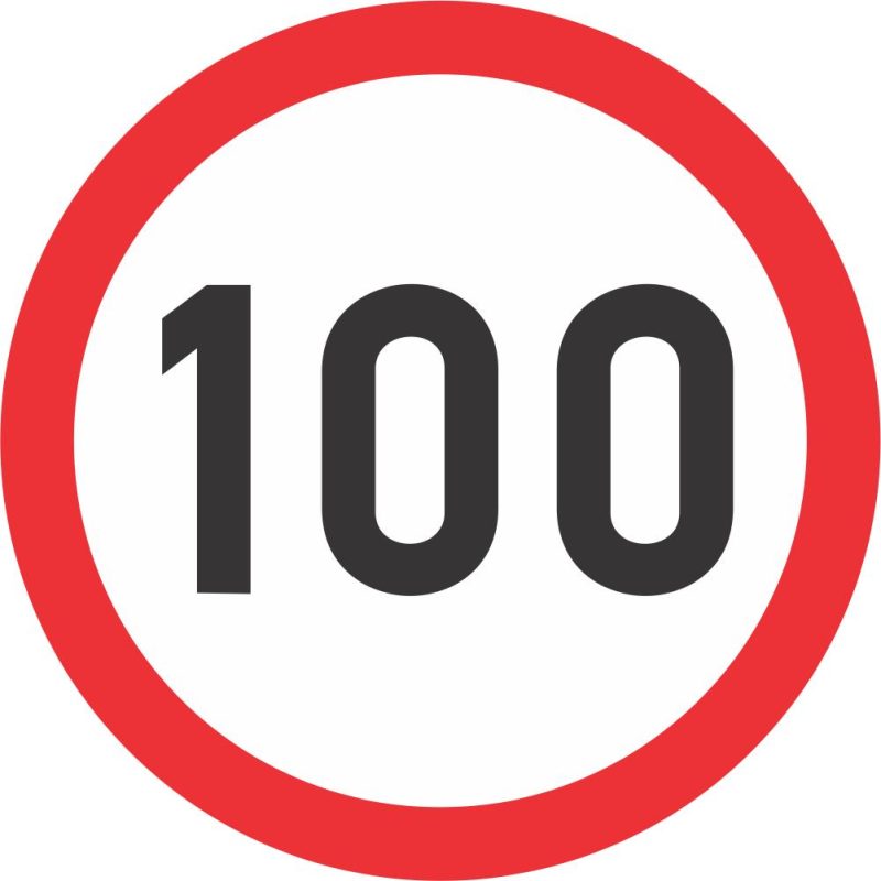SPEED LIMIT ROAD SIGN (R201) 10 TO 100KM