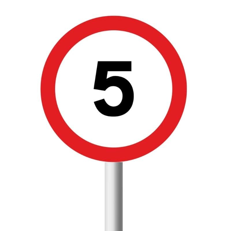 5km Speed Limit road sign (R201)