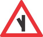 SHARP JUNCTION (HALF-LEFT) ROAD SIGN (W111)