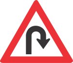 HAIRPIN BEND (RIGHT) ROAD SIGN (W206)
