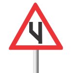 Beginning Of Dual Roadway (To Left) Road Sign (W119)