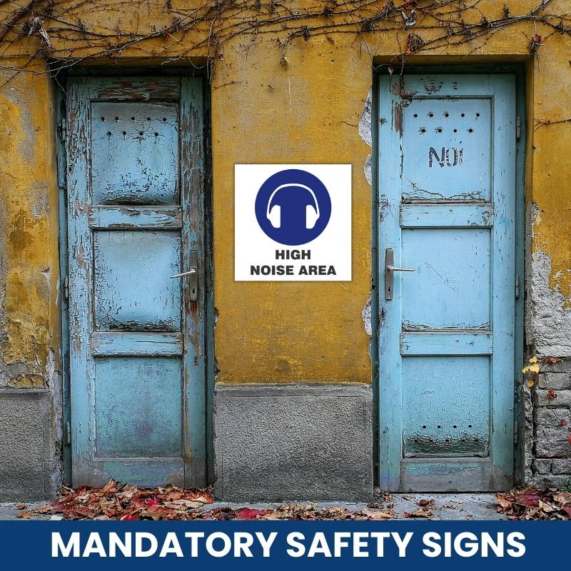 Hearing Protection With High Noise Area Sign (M107)