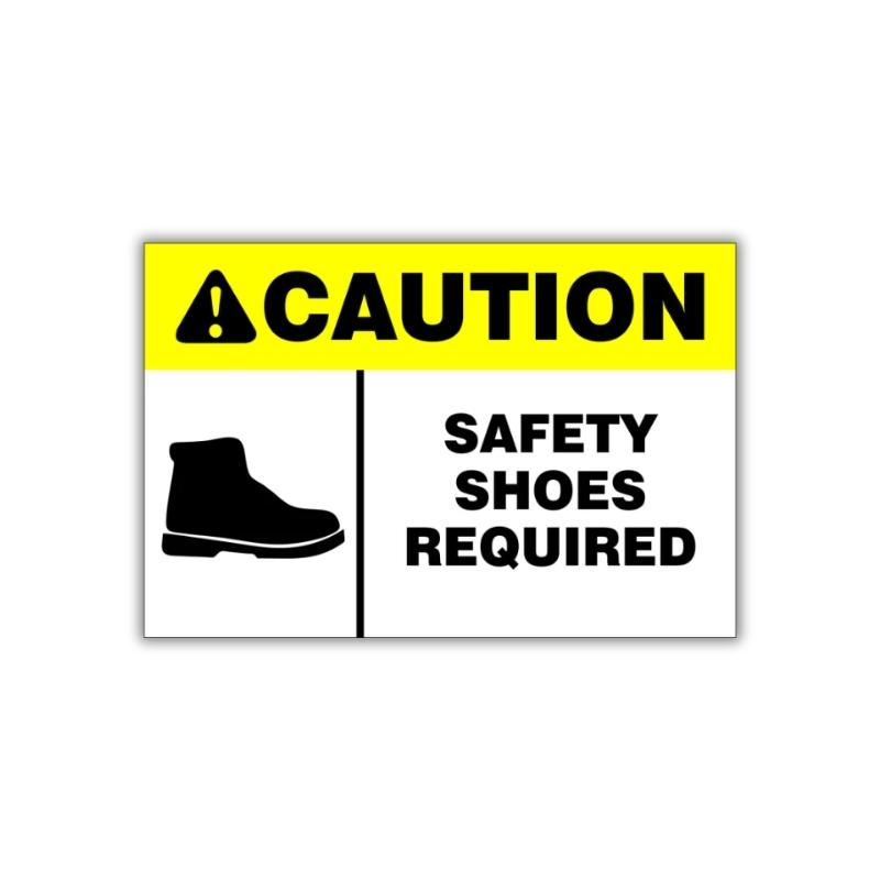 Caution : Safety Shoes Required Safety Sign (MV007B)