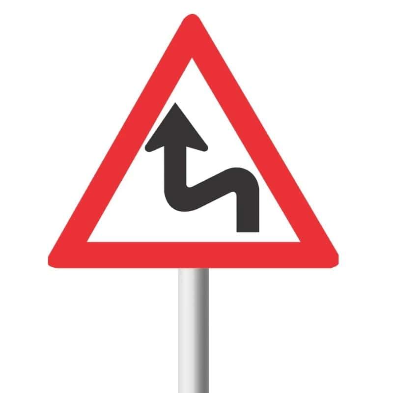 Combined Curves (Left - Right) Road Sign (W211)