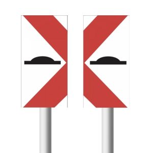 Danger Plate with speed hump road sign