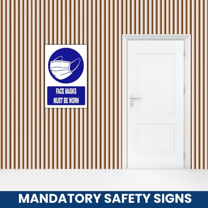 Face masks must be worn safety sign (MV028A)