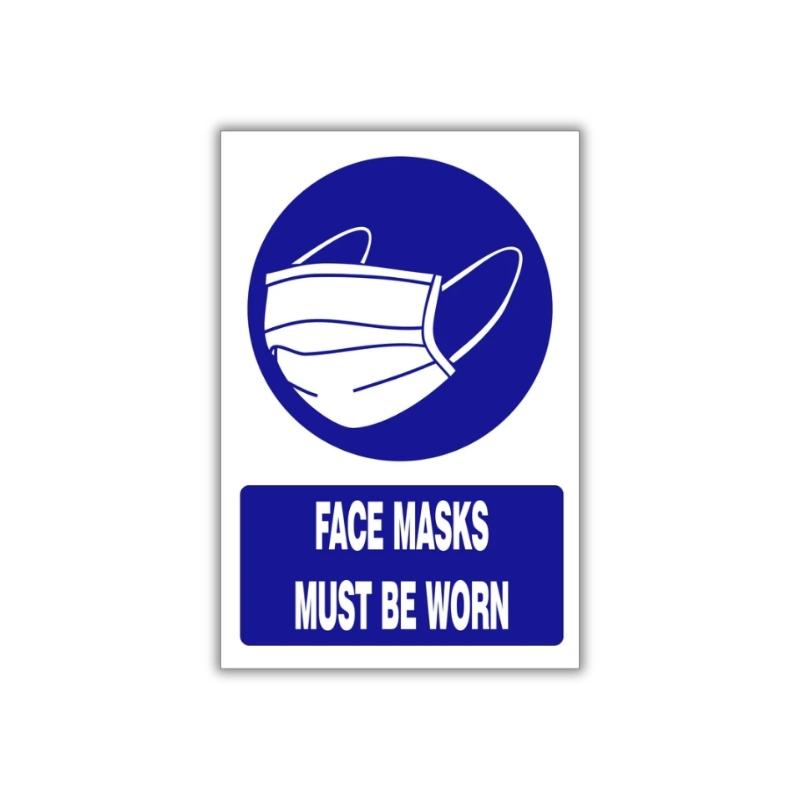 Face masks must be worn safety sign (MV028A)