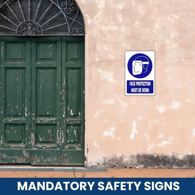 Face protection must be worn safety sign (MV010A)