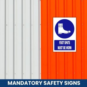 Foot spats must be worn safety sign (MV022 A)
