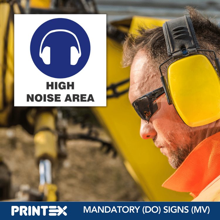 HEARING PROTECTION WITH HIGH NOISE AREA SAFETY SIGN (M107)