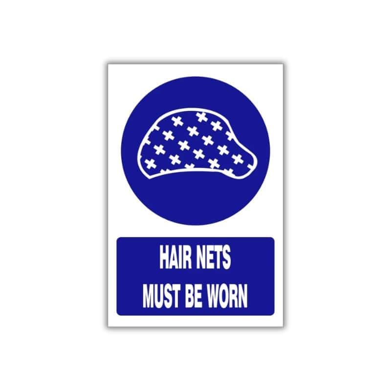 Hair nets must be worn safety sign (MV026 A)