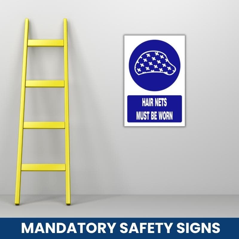 Hair nets must be worn safety sign (MV026 A)