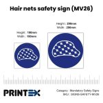 Hair nets safety sign (MV26)