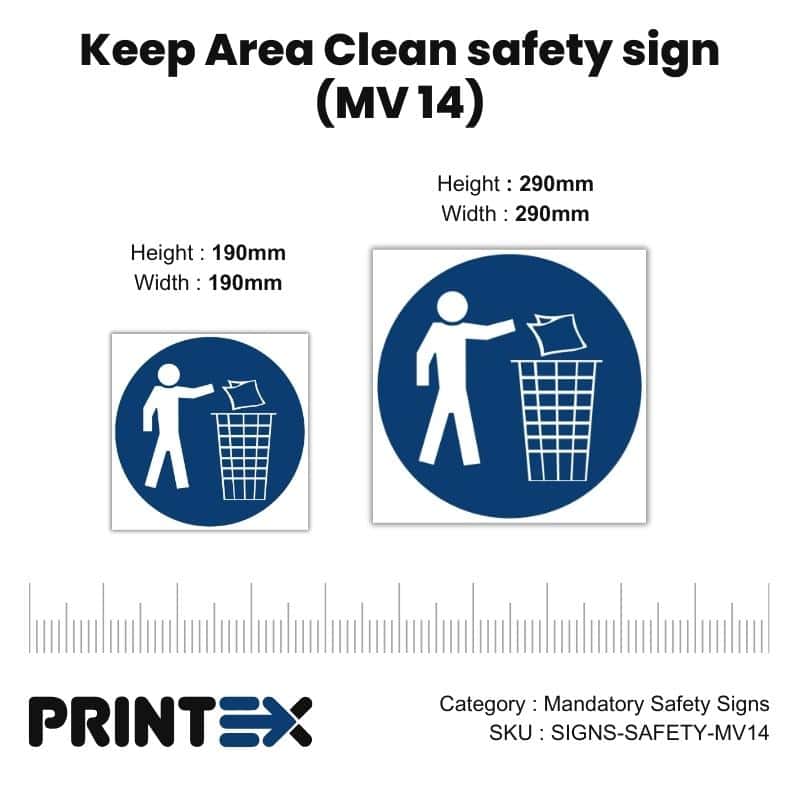 Keep Area Clean safety sign (MV 14)
