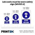 Lab coats must be worn safety sign (MV021 A)