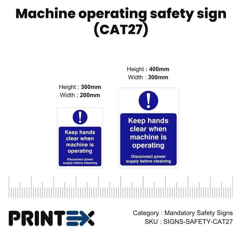 Machine operating safety sign (CAT27)