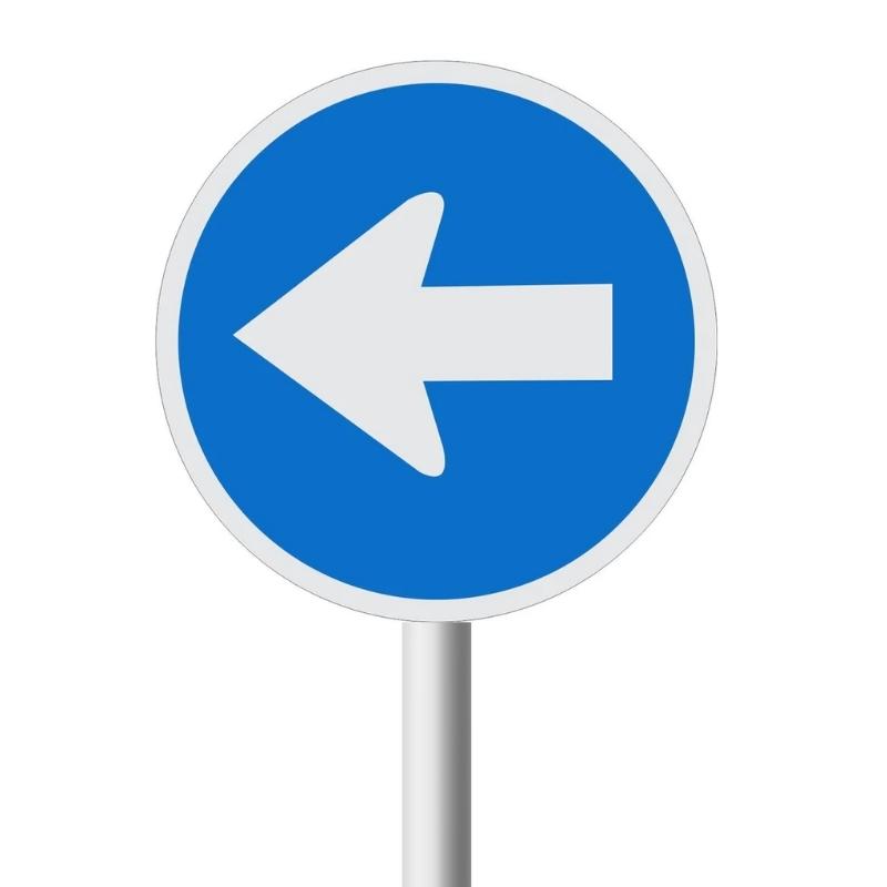 Proceed Left Only road sign (R105)