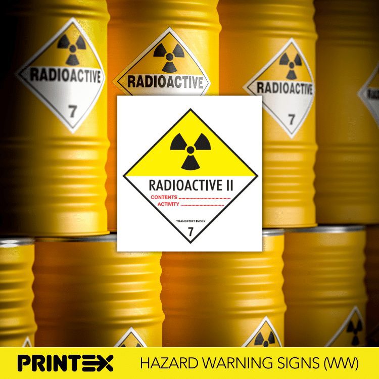 RADIOACTIVE II TRANSPORT INDEX SAFETY SIGN (H13)