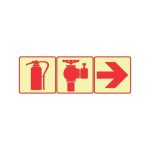 SABS Fire Extinguisher, Fire Hydrant and Arrow Right Photoluminescent sign (F12)