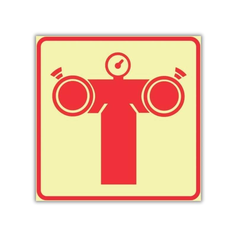 SABS Fire Pump Connection photoluminescent (glow in the dark) safety sign (F49)