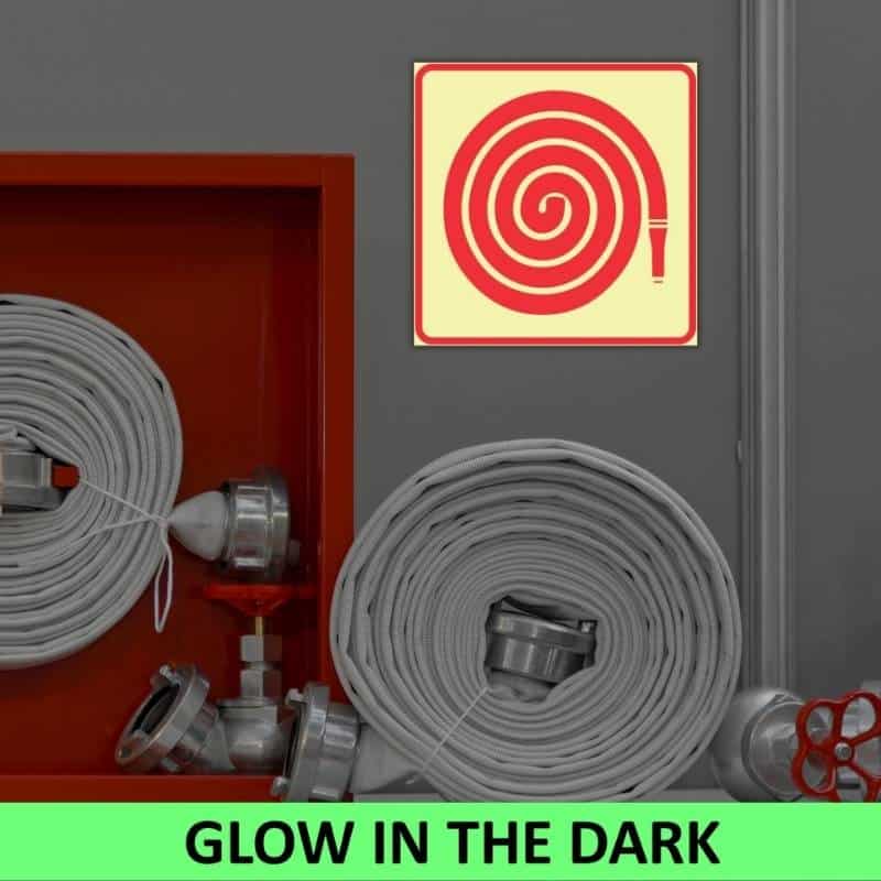 SABS Hose Reel photoluminescent ( Glow in the dark ) safety sign (F29)