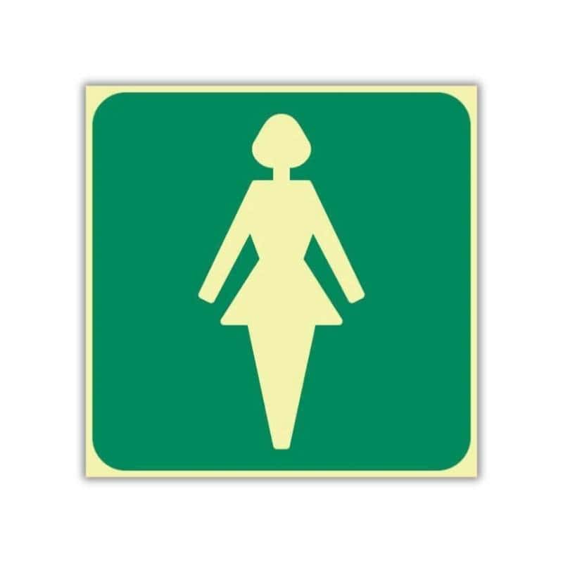 SABS Ladies toilet photo luminescent safety sign (E27)