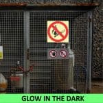 SABS No fire or open flames photoluminescent safety sign (F26)