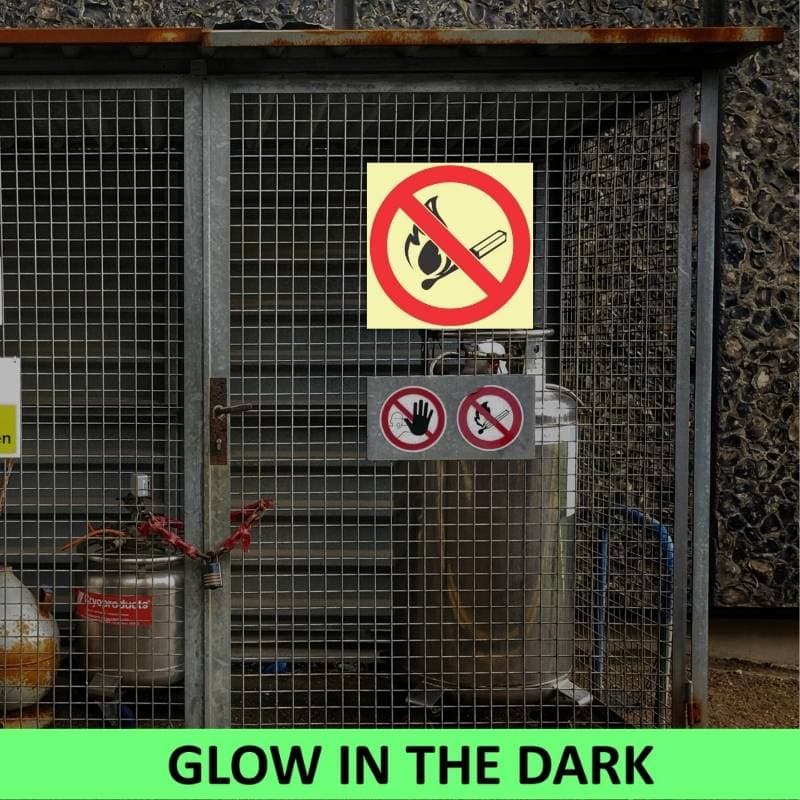 SABS No fire or open flames photoluminescent safety sign (F26)