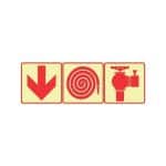 SABS Red Arrow Down, Fire Hose And Fire Hydrant Photoluminescent sign (F7)