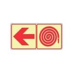 Arrow Left + Hose Reel Photoluminescent Sign
