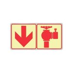 Arrow Down + Fire Hydrant Photoluminescent Sign