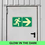 SABS Running man with arrow right photoluminescent (glow in the dark) sign (E1)