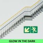 SABS diagonal down Left and running man photoluminescent (E14)