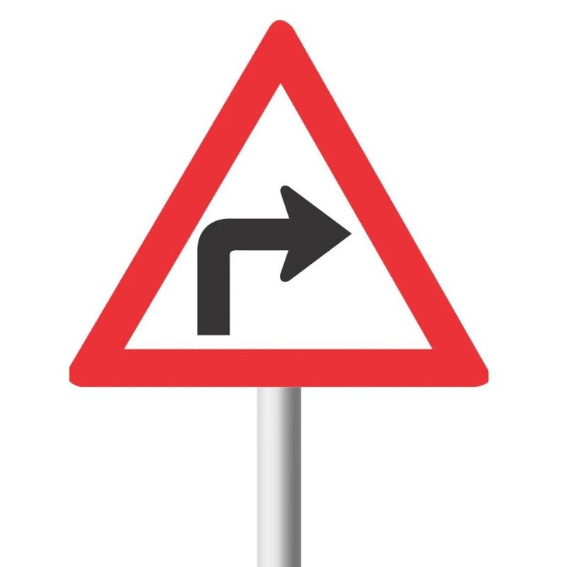 Sharp Curve (Right) Road Sign (W204)