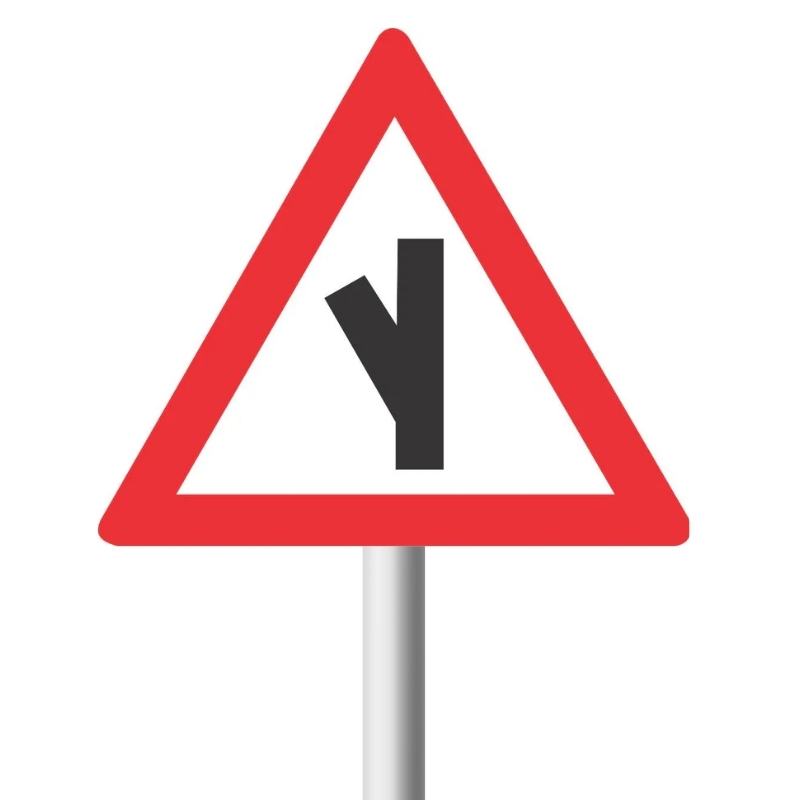 Sharp Junction (Half-Left) Road Sign (W111)