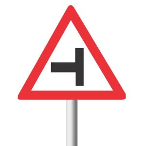 Side-Road Junction (Left) Road Sign (W107)