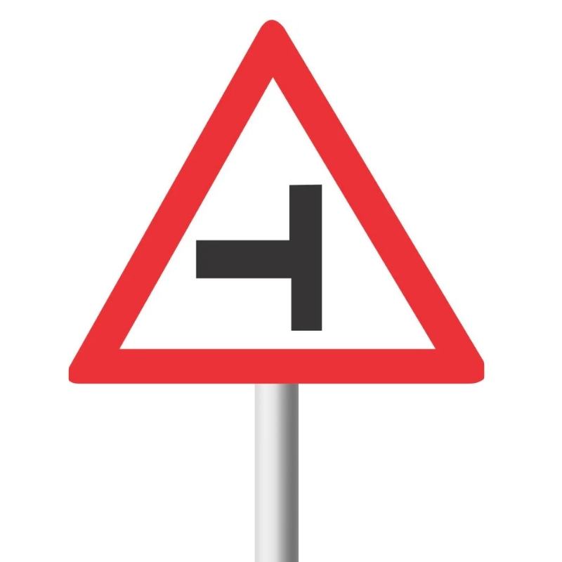 Side-Road Junction (Left) Road Sign (W107)