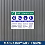 Spill Kit Instructions safety sign (SPK01)