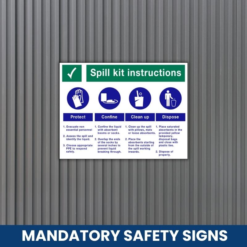 Spill Kit Instructions safety sign (SPK01)