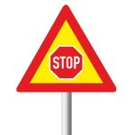Traffic Control "Stop" Ahead Temporary road sign (TW302)