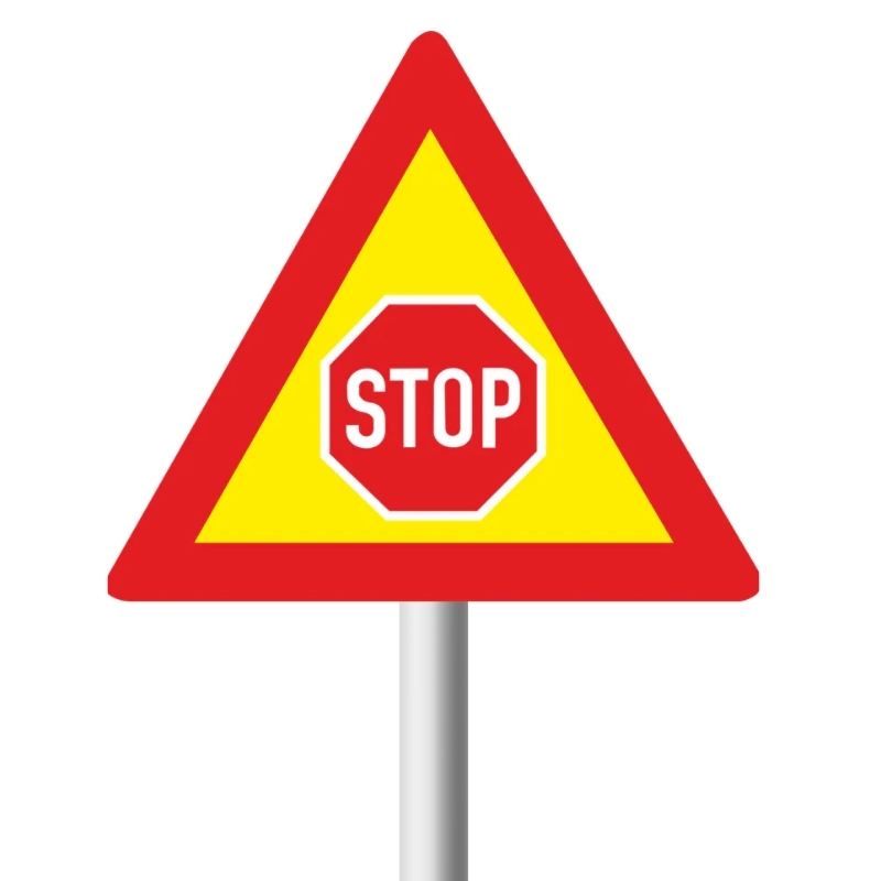 Traffic Control "Stop" Ahead Temporary road sign (TW302)