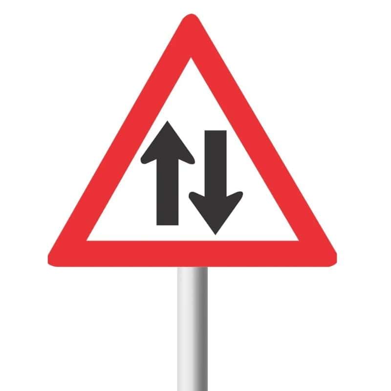Two - Way Traffic Road Sign (W212)